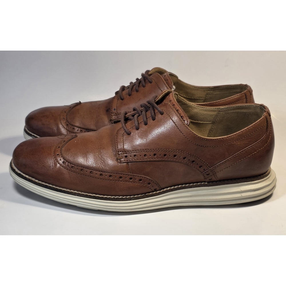 Cole Haan OriginalGrand Wingtip Oxford C26471 Mens 9M Brown Casual Leather Shoes - Picture 4 of 11